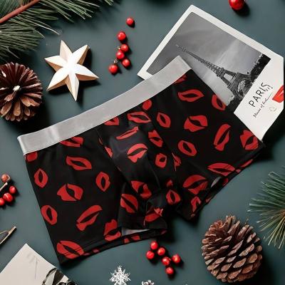 CailanKailin Men'S Fiber Boxer Briefs, Ultra-Thin Geometric Pattern