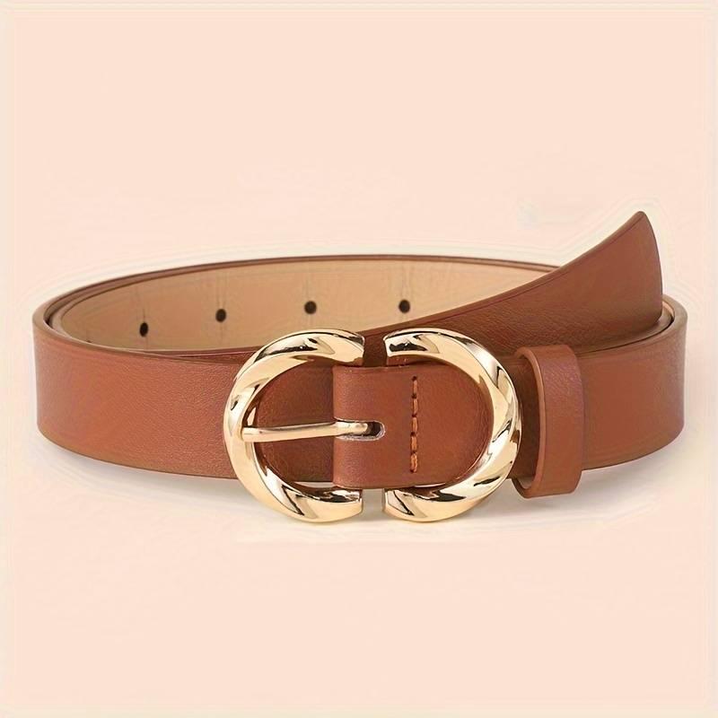 Style Belt with Golden-Tone Metal Buckle - Classic Fashion Accessory for Jeans, Dresses, and Casual Outfits, Black