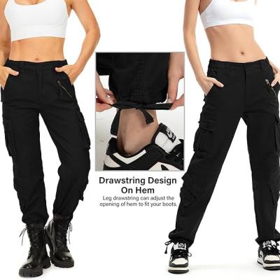 Womens Cargo Army Combat Work Pants with 8 Pockets Casual Cotton Ripstop Construction Pants