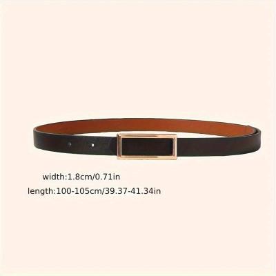 Women's Double-Sided PUPU PU Leather Belt, Reversible Slim Waistband