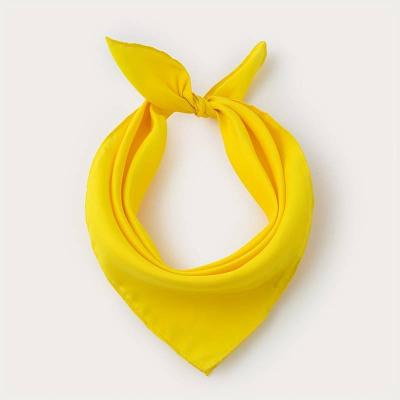 Elegant Red Satin Square Scarf - Imitation Silky Shawl, Neckerchief & Head Wrap for Women