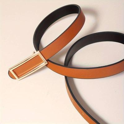 Women's Double-Sided PUPU PU Leather Belt, Reversible Slim Waistband